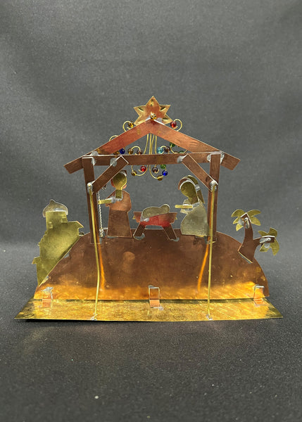Mixed Metal Hilltop Nativity Scene