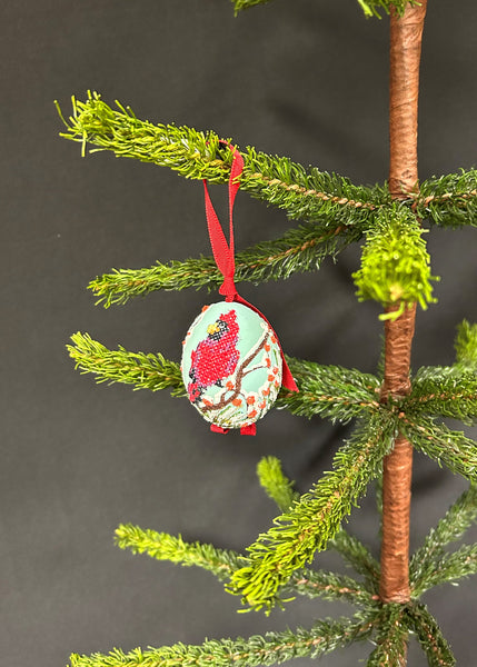 Red Cardinal Egg Ornament