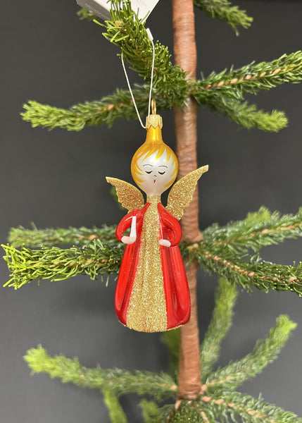 De Carlini Glass Angel with Candle Ornament