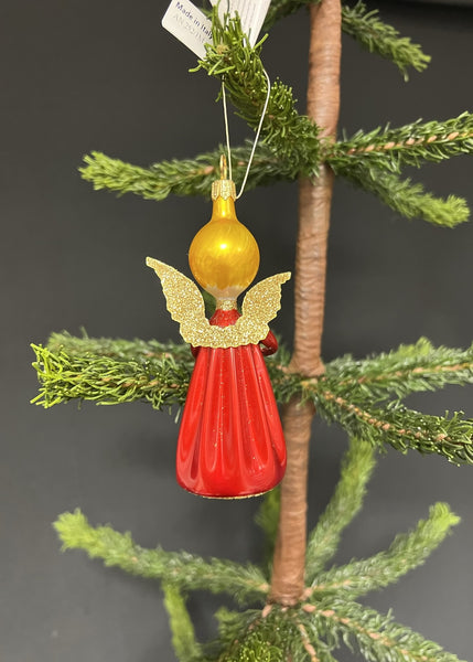 De Carlini Glass Angel with Candle Ornament