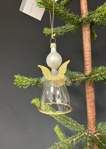 De Carlini Glass Angel Bell Ornament