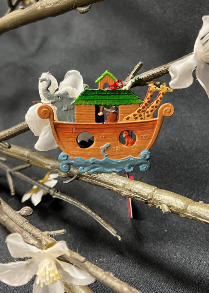 Bavarian Pewter Noah's Ark Ornament
