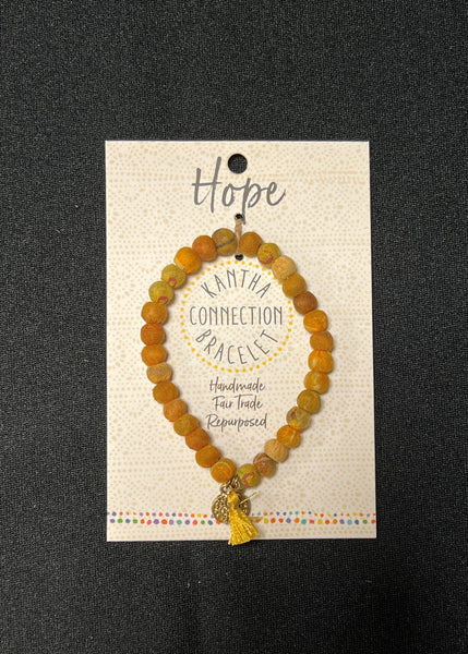 Recycled Textile "Hope" Kantha Bracelet