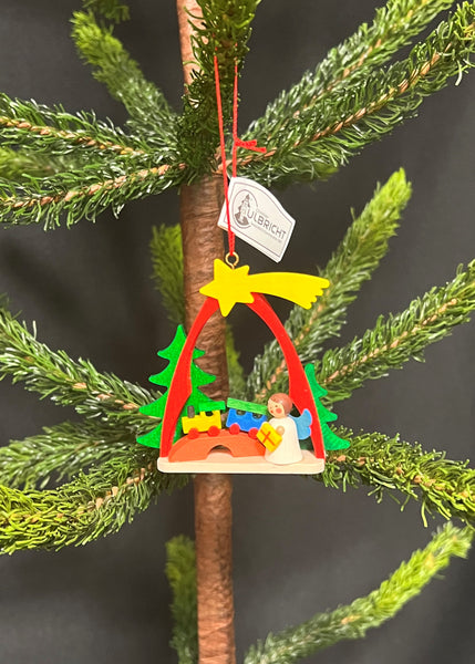 Front Angel with Train wood ornament