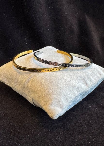 Father McGivney, Pray For Us MantraBand Gold Bracelet