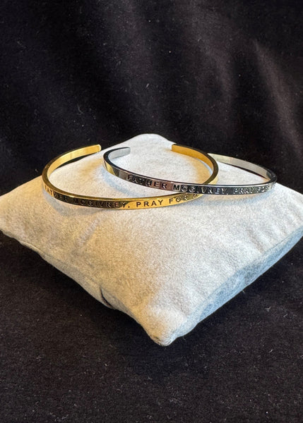 Father McGivney, Pray For Us MantraBand Silver Bracelet