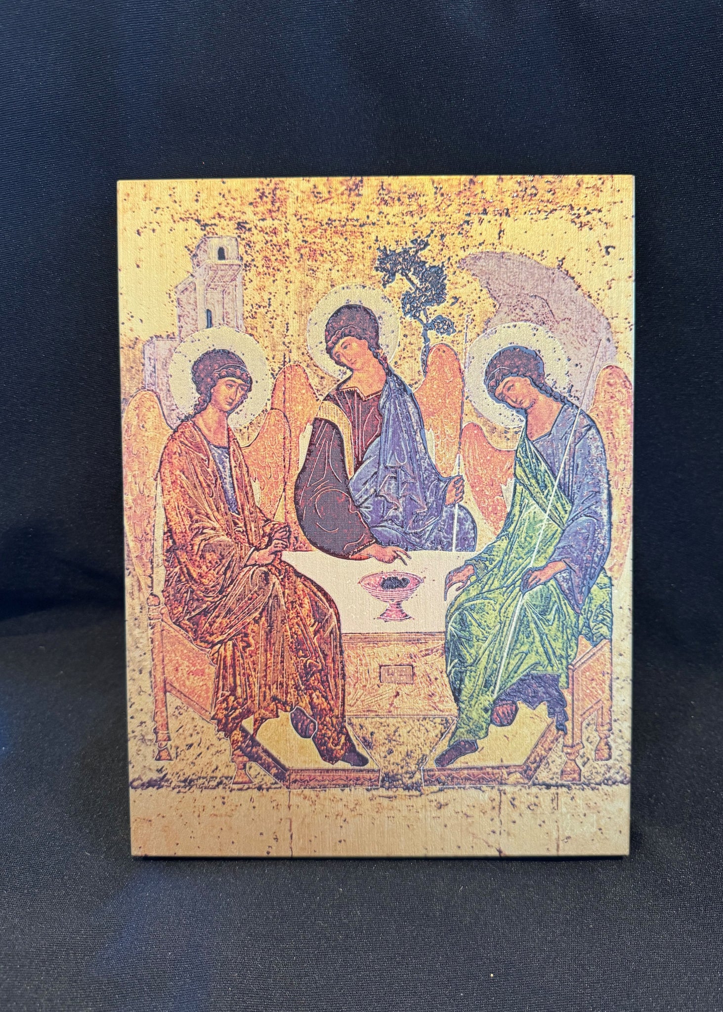 Holy Trinity Large Gold Embossed Plaque