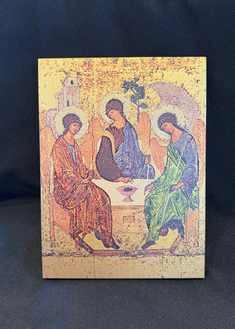 Holy Trinity Large Gold Embossed Plaque