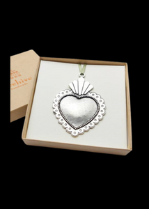 Sacred Heart Handmade Pewter Ornament