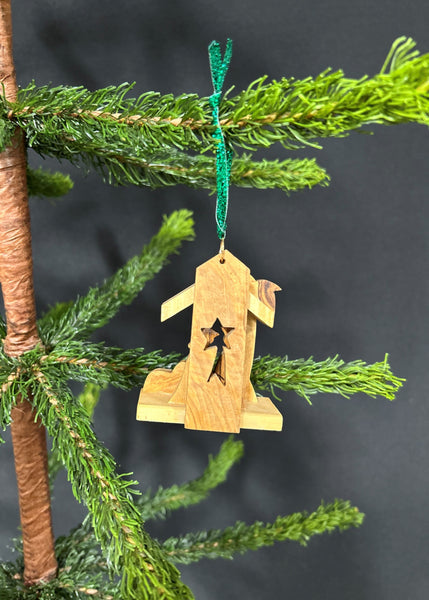 Olivewood Grotto Nativity Ornament