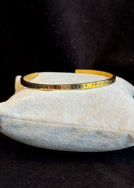 Father McGivney, Pray For Us MantraBand Gold Bracelet