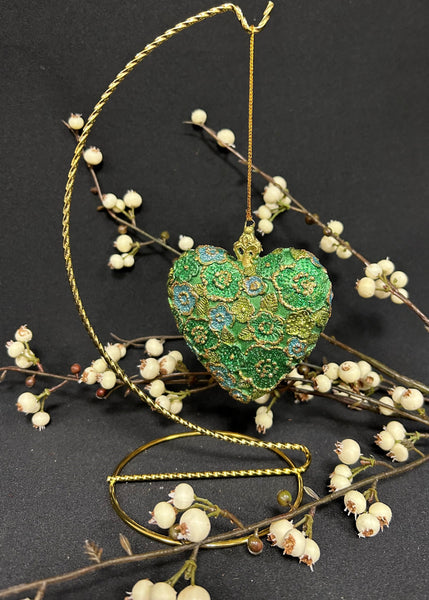 Beaded Petals Heart Ornament