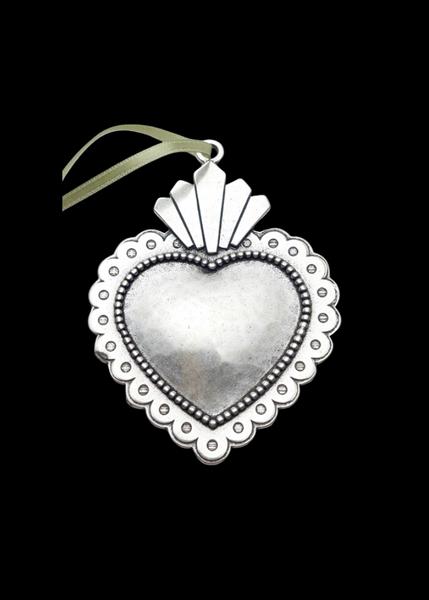 Sacred Heart Handmade Pewter Ornament