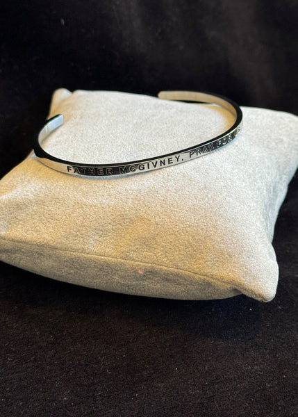 Father McGivney, Pray For Us MantraBand Silver Bracelet