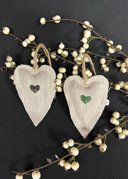 Linen Herbal Heart Sachet Ornament