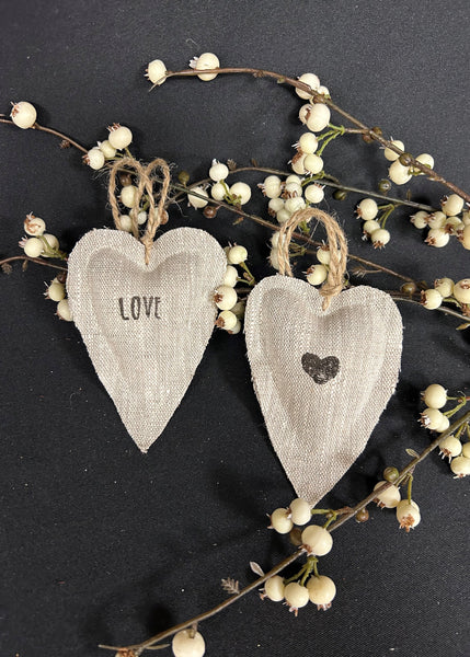 Linen Herbal Heart Sachet Ornament