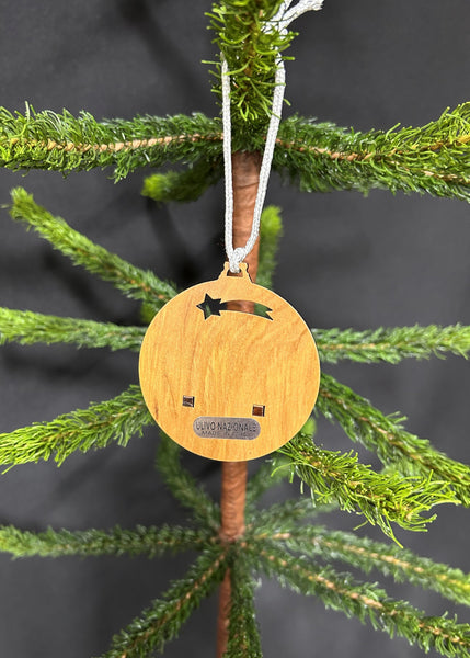 Olivewood Pewter Nativity Ornament