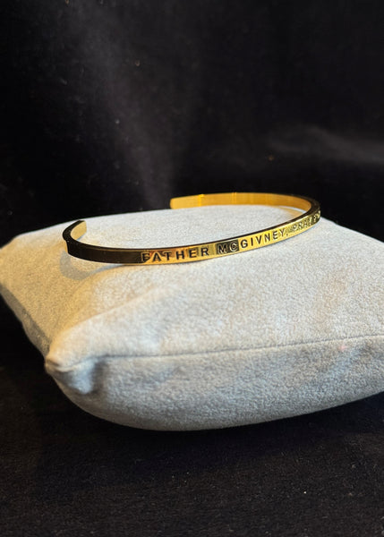 Father McGivney, Pray For Us MantraBand Gold Bracelet