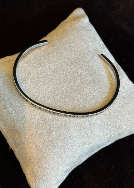 Father McGivney, Pray For Us MantraBand Silver Bracelet