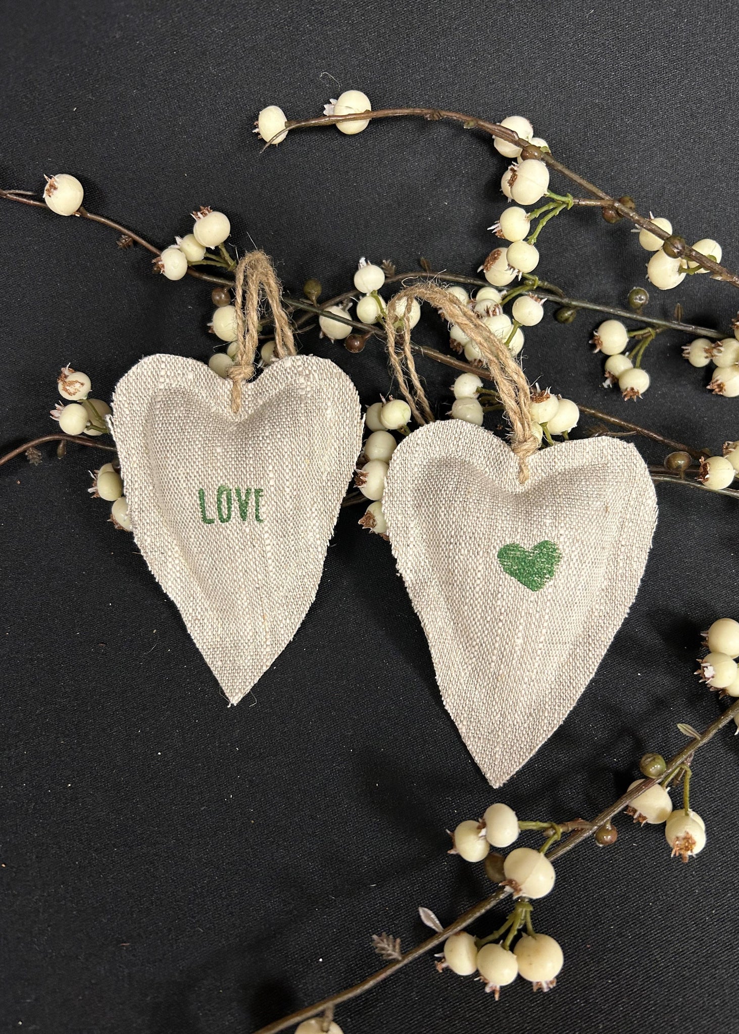 Linen Herbal Heart Sachet Ornament