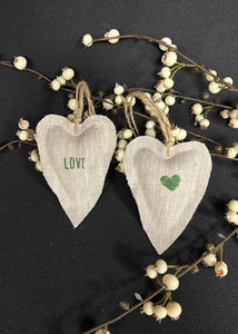 Linen Herbal Heart Sachet Ornament