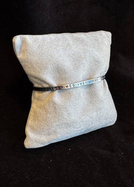 Father McGivney, Pray For Us MantraBand Silver Bracelet