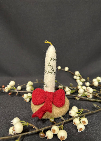 Felt Floral Christmas Candle