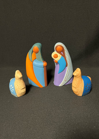 Modern Andean Ceramic Nativity Set