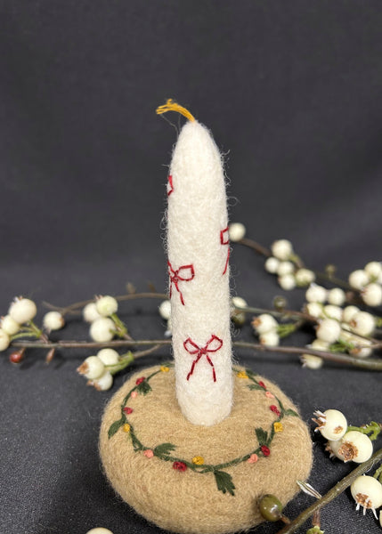 Felt Floral Christmas Candle