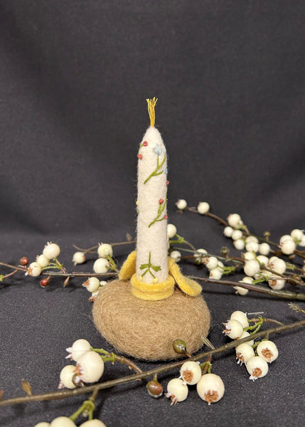 Felt Floral Easter Candle