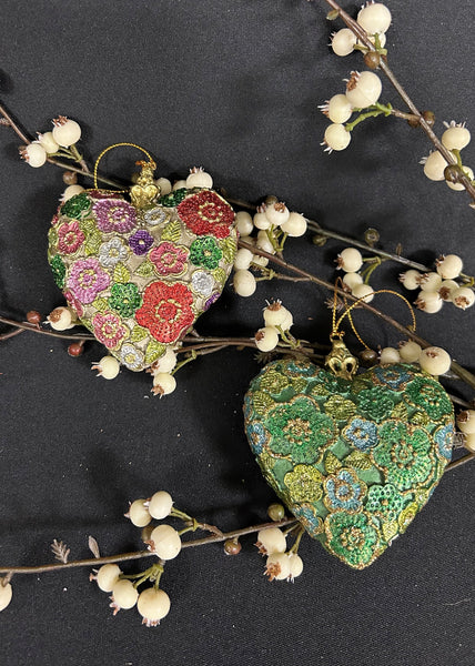 Beaded Petals Heart Ornament