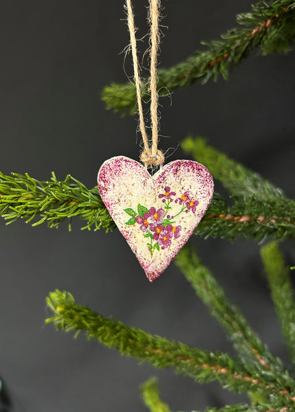 Salt Dough Floral Heart Ornament