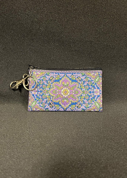 Floral Design Tapestry Keychain Pouch