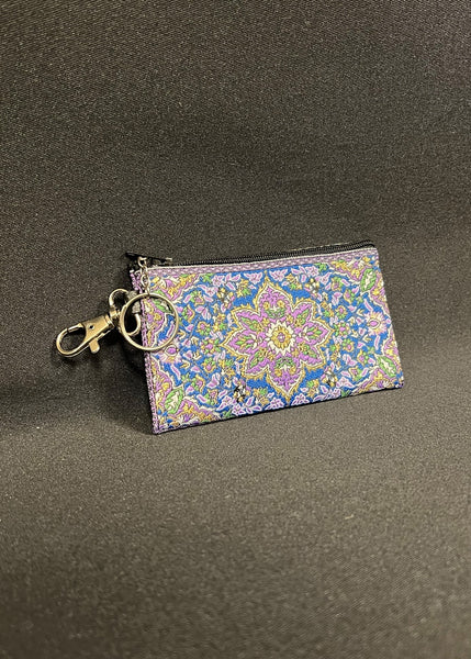 Purple Floral Tapestry Pouch