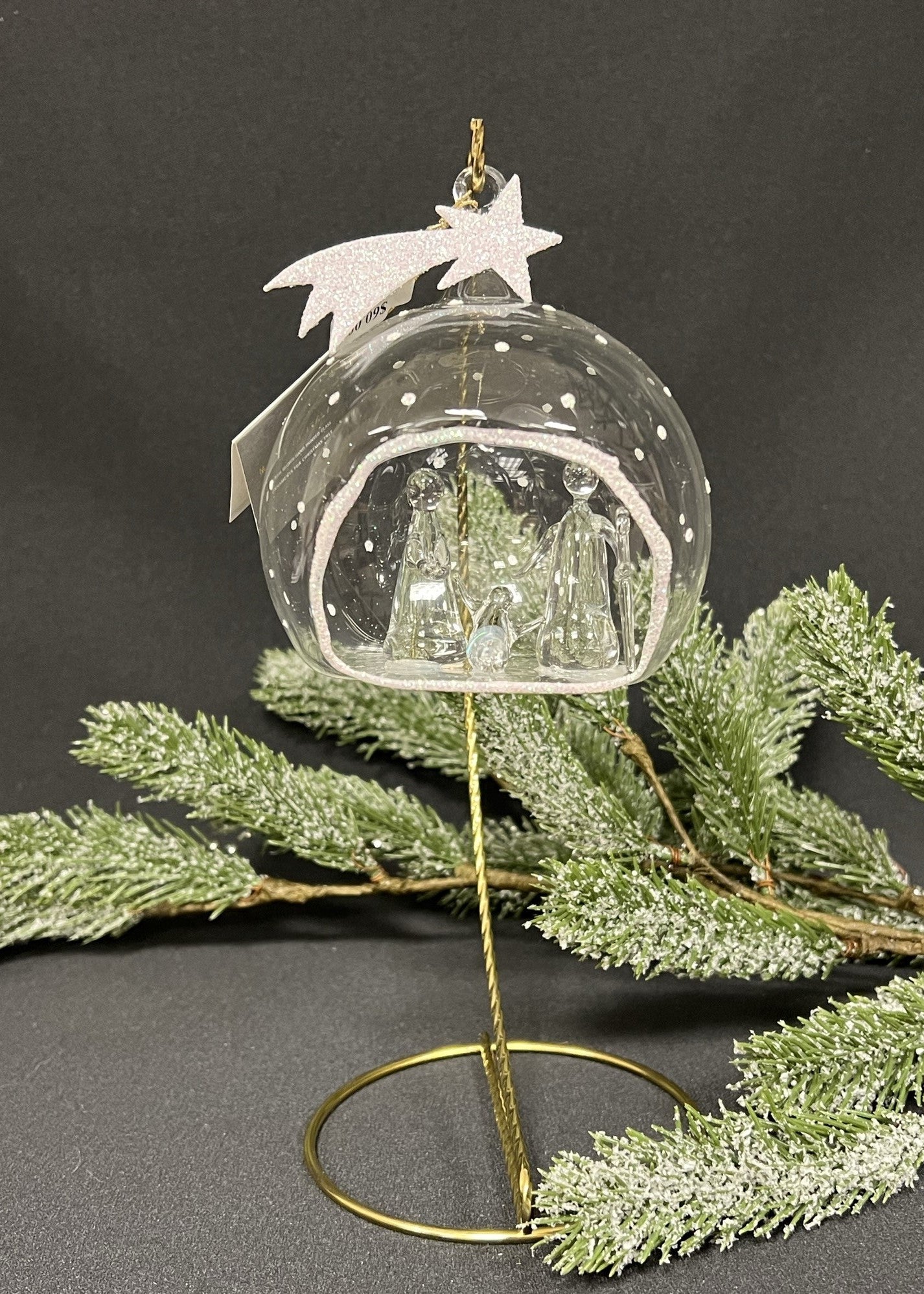 Glass Globe Nativity Ornament