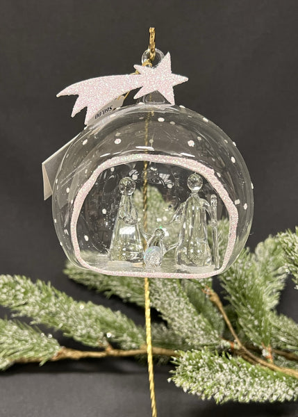 Glass Globe Nativity Ornament