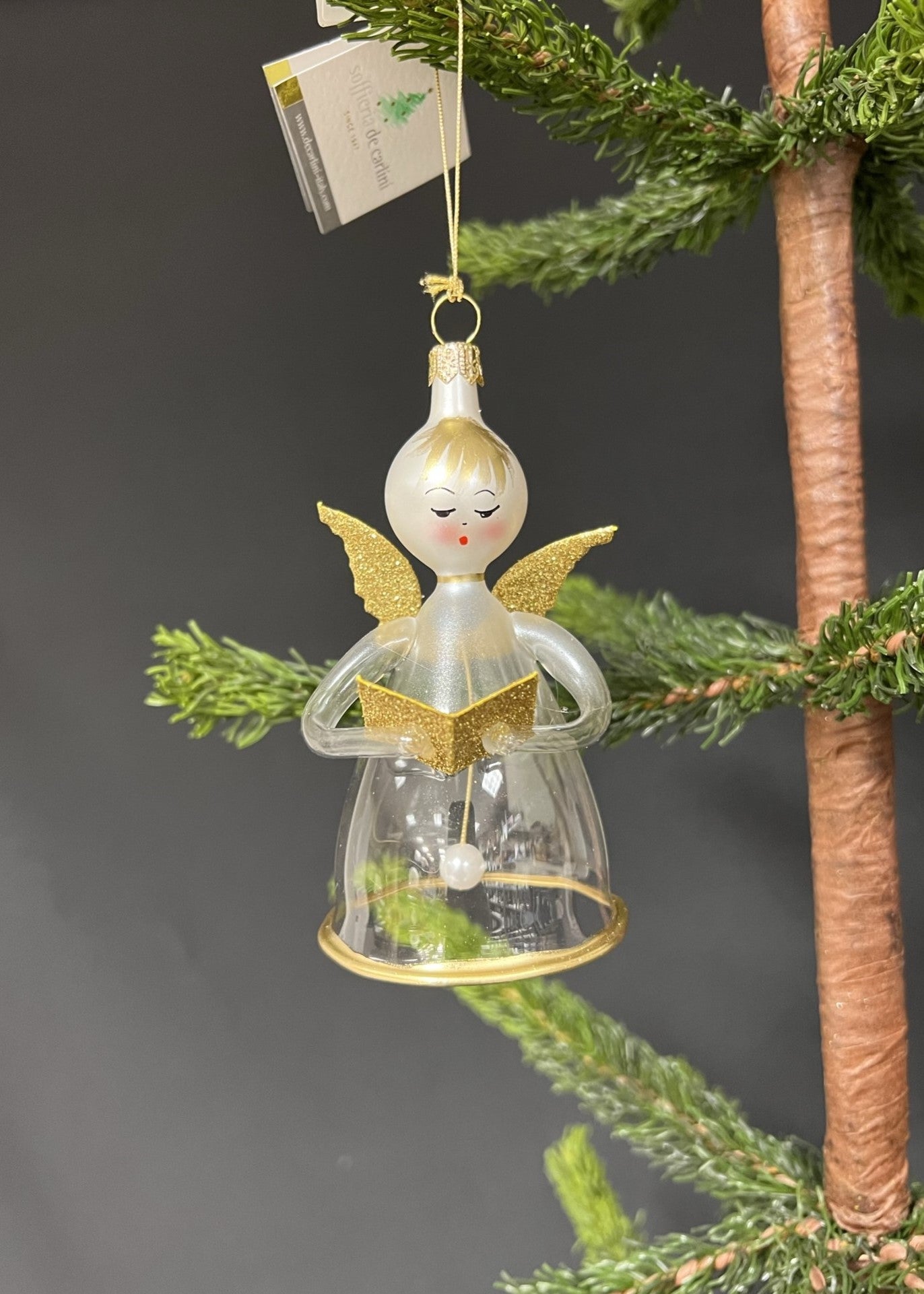 Glass Angel Bell Ornament