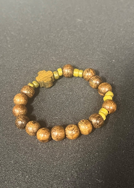 Children's Wood Rosary Stretch Bracelet