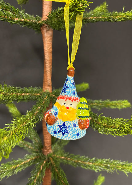 Polish Pottery Santa Clause Ornament
