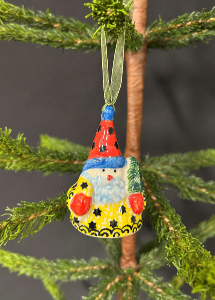 Polish Pottery Santa Clause Ornament