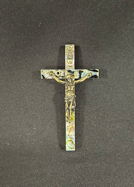 Mother of Pearl Olivewood Crucifix