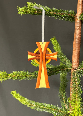 Wood Celtic Cross Ornament