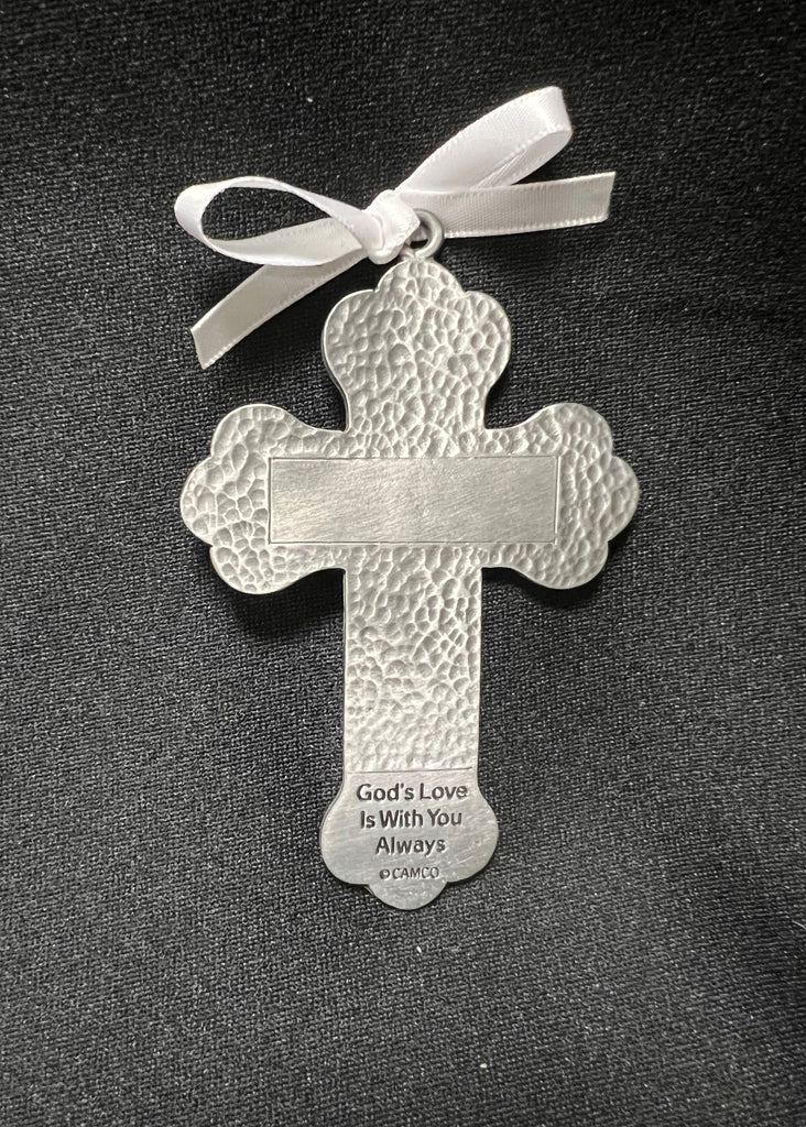 Guardian Angel Small Pewter Message Cross – McGivney Center Gift Shop