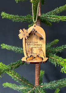 Blessed Michael McGivney Pilgrimage Center Olivewood Nativity Ornament