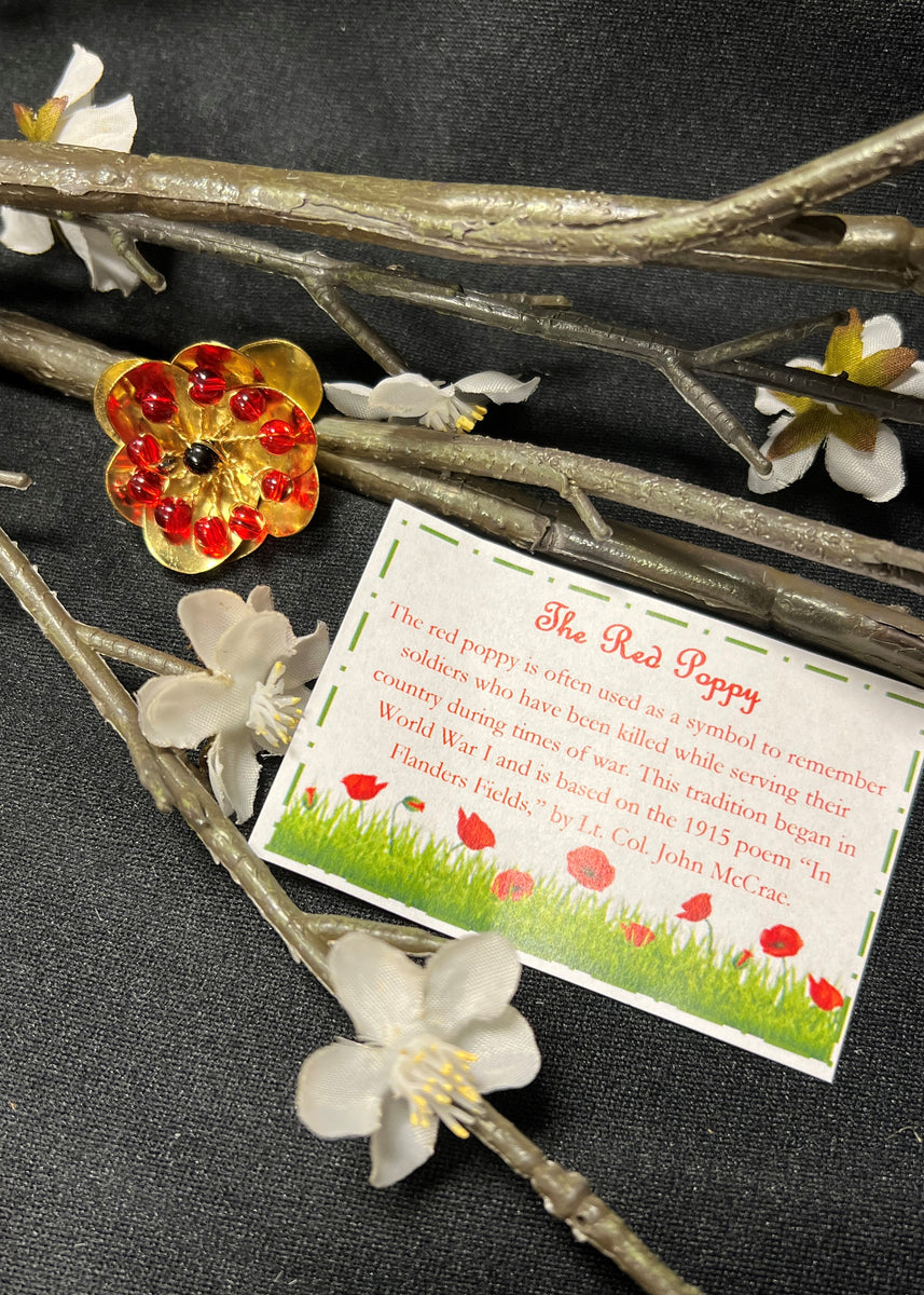 Poppy Flower Mixed Metal Brooch Pin – McGivney Center Gift Shop