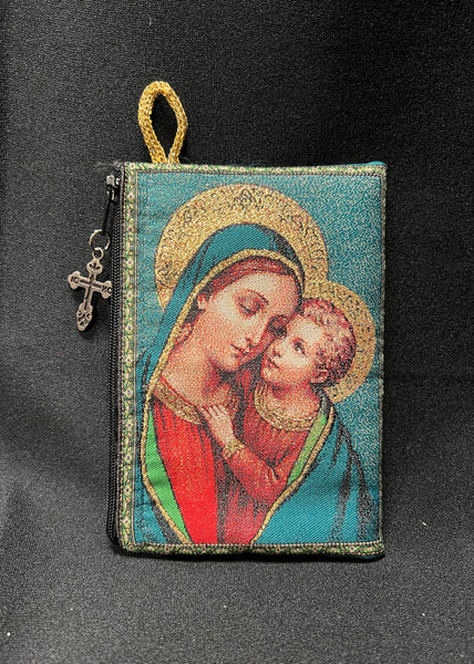 Madonna and Child Rosary Pouch