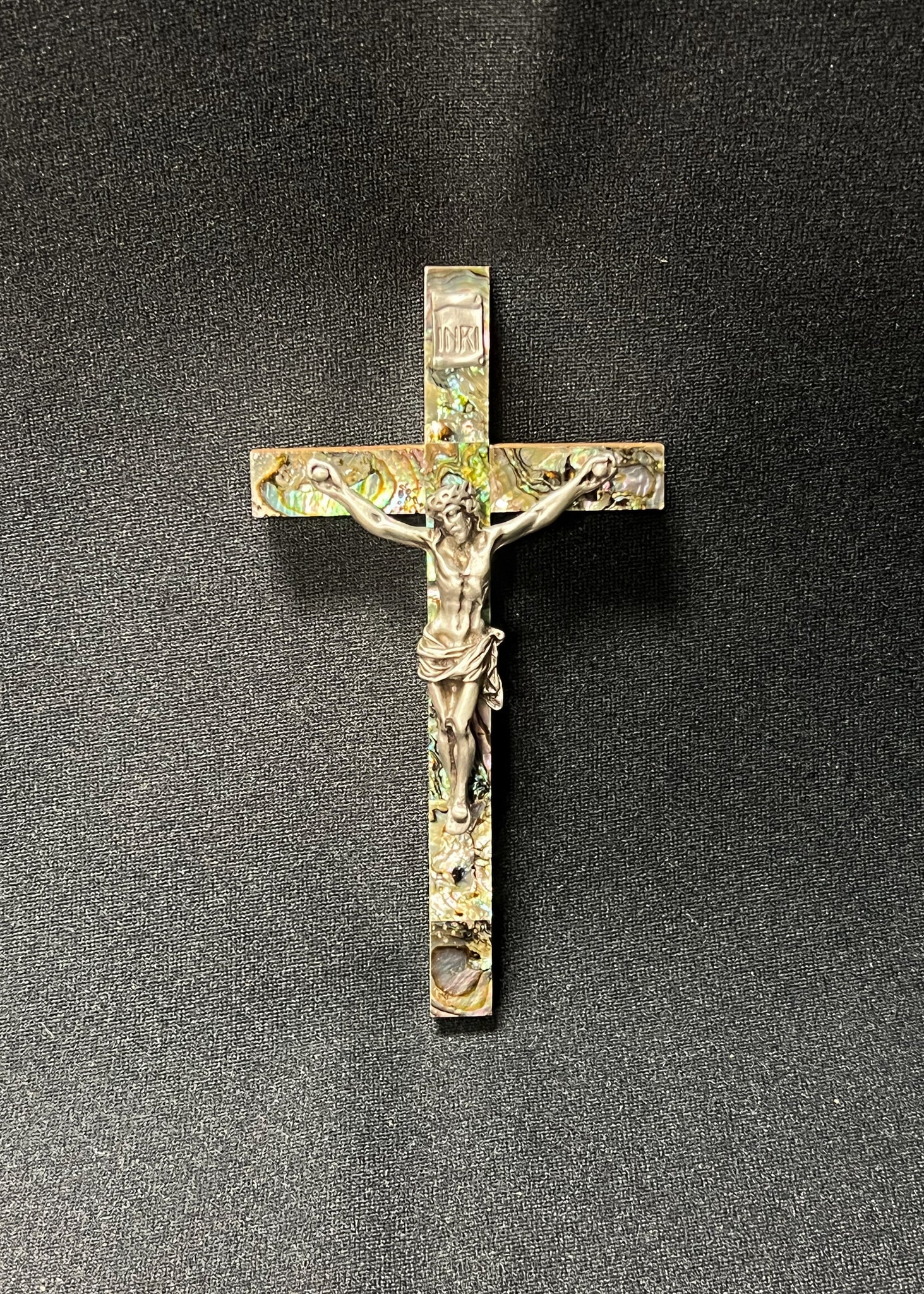 Mother of Pearl Olivewood Crucifix