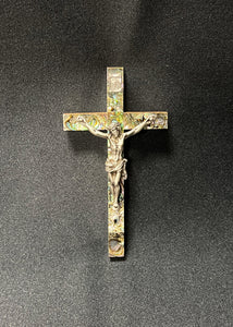 Abalone Mother of Pearl Olivewood Crucifix