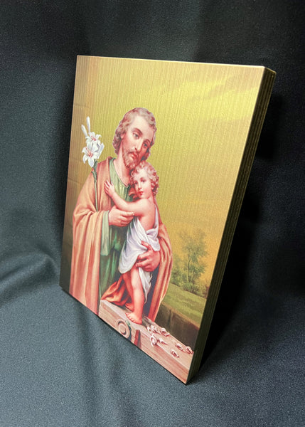 St. Joseph Large Gold Embossed Plaque