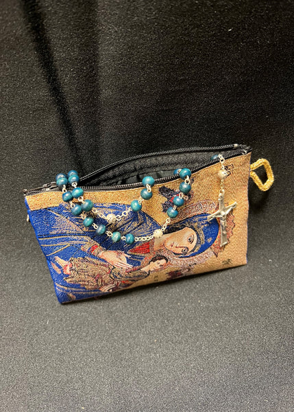 Our Lady of Perpetual Help & Christ the Teacher Rosary Pouch